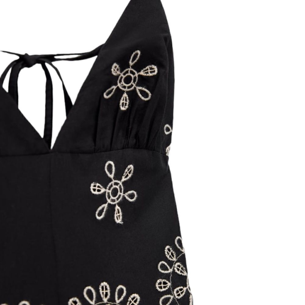 ZARA | Black | EMBROIDERED DRESS - Picture 5 of 10